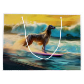 Afghan Hound Beach Surfmalerei Große Geschenktüte (Rückseite)