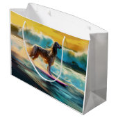Afghan Hound Beach Surfmalerei Große Geschenktüte (Rückseite Schrägansicht)