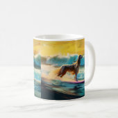 Afghan Hound Beach Surfmalerei Kaffeetasse (VorderseiteRechts)