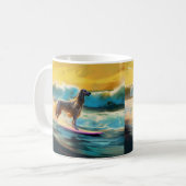 Afghan Hound Beach Surfmalerei Kaffeetasse (Vorderseite Links)