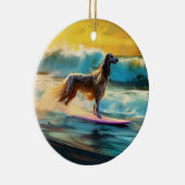 Afghan Hound Beach Surfmalerei Keramik Ornament (Rechts)