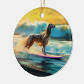 Afghan Hound Beach Surfmalerei Keramik Ornament (Links)