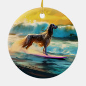 Afghan Hound Beach Surfmalerei Keramik Ornament (Hinten)
