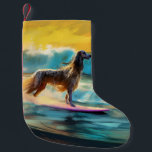 Afghan Hound Beach Surfmalerei Kleiner Weihnachtsstrumpf<br><div class="desc">Tauchen Sie ein in die spielerische Welt des Kaninchen-Abenteuers mit diesem faszinierenden Bild. Ein gepflegter Hund geht zu den Wellen und reitet geschickt auf einem sonnengeküssten Strand. Das lebendige Kunstwerk vereint wunderbar das Wesentliche der Erregung am Strand, während der Hund furchtlos auf den Wellen reitet und den Geist von Spaß...</div>