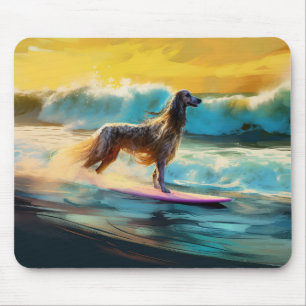 Afghan Hound Beach Surfmalerei Mousepad