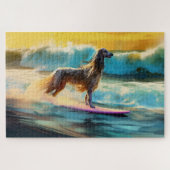 Afghan Hound Beach Surfmalerei Puzzle (Horizontal)