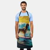 Afghan Hound Beach Surfmalerei Schürze (Getragen)