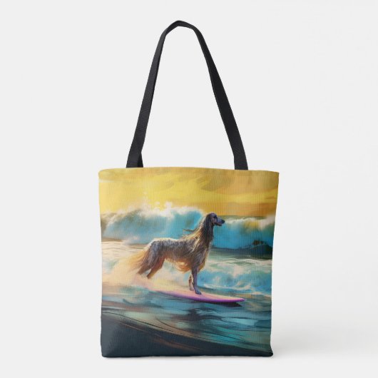 Afghan Hound Beach Surfmalerei Tasche (Rückseite)