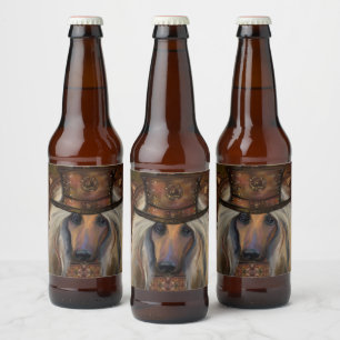 AFGHAN HOUND BIERFLASCHENETIKETT