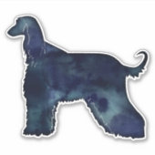 Afghan Hound Black Watercolor Silhouette Aufkleber (Vorderseite)