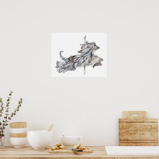 Afghan Hound Carousel Jump Poster (Küche)