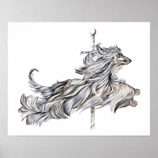 Afghan Hound Carousel Jump Poster (Vorne)