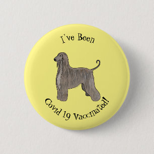 Afghan Hound Cartoon-Illustration Button