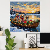 Afghan Hound Christmas Boat Holiday Poster (Heimbüro)