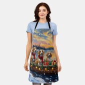 Afghan Hound Christmas Boat Holiday Schürze (Getragen)