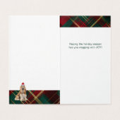 Afghan Hound Christmas Dog with Holiday Plaid (Innenseite Aufgefaltet)