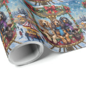 Afghan Hound Christmas Ferris Wheel Carnival Geschenkpapier (Rolleneckpunkt)