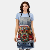 Afghan Hound Christmas Red Truck Holiday Schürze (Getragen)