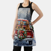 Afghan Hound Christmas Red Truck Holiday Schürze (InSitu)