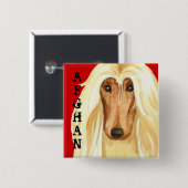 Afghan Hound Color Block Button (Vorne & Hinten)