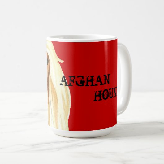 Afghan Hound Color Block Kaffeetasse (VorderseiteRechts)