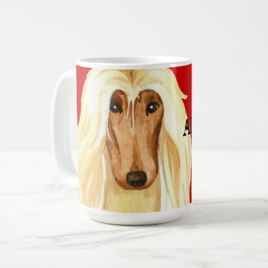 Afghan Hound Color Block Kaffeetasse (Vorderseite Links)