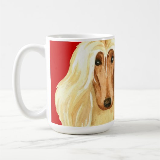 Afghan Hound Color Block Kaffeetasse (Links)