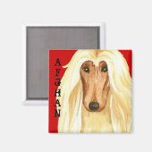 Afghan Hound Color Block Magnet (Vorderseite/Rückseite)