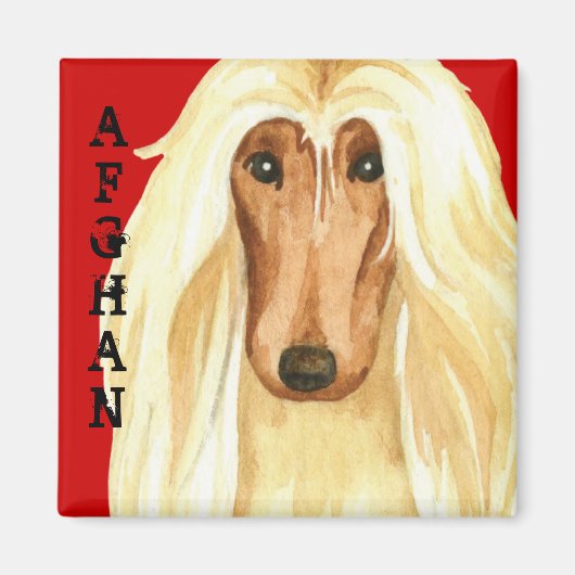 Afghan Hound Color Block Magnet (Vorne)