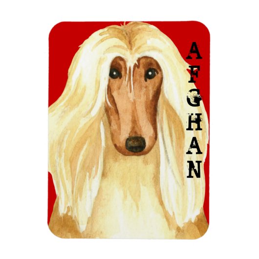 Afghan Hound Color Block Magnet (Vertikal)