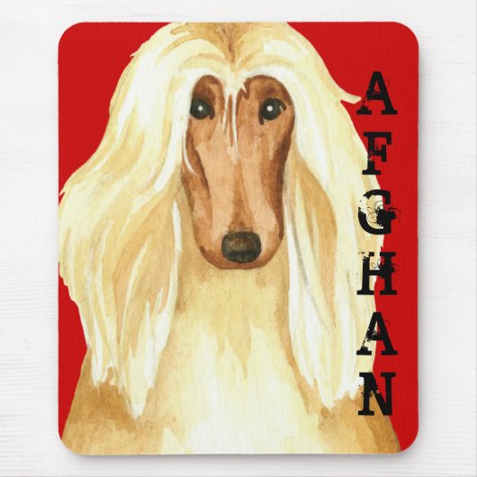 Afghan Hound Color Block Mousepad (Vorne)