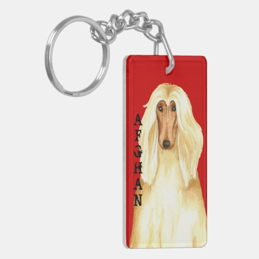 Afghan Hound Color Block Schlüsselanhänger (Vorderseite links)