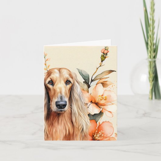Afghan Hound Dog and Peach Lilies (Vorderseite)
