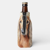 Afghan Hound Dog and Peach Lilies Flaschenkühler (Flasche Rückseite)