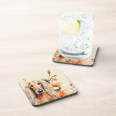 Afghan Hound Dog and Peach Lilies Getränkeuntersetzer (Rechte Seite)