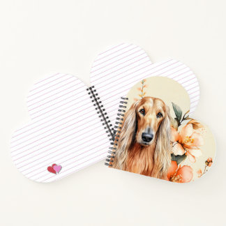 Afghan Hound Dog and Peach Lilies Notizblock