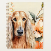 Afghan Hound Dog and Peach Lilies Planer (Vorderseite)