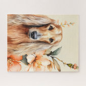 Afghan Hound Dog and Peach Lilies Puzzle (Horizontal)