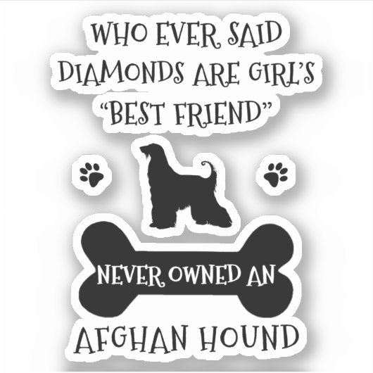 Afghan Hound Dog Best Friend Vinyl Aufkleber (Vorderseite)