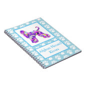 Afghan Hound Dog Kisses Silhouette Blue PPY&B Notizblock (Rechte Seite)