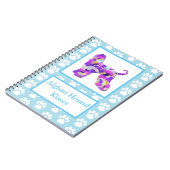 Afghan Hound Dog Kisses Silhouette Blue PPY&B Notizblock (Linke Seite)