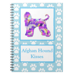 Afghan Hound Dog Kisses Silhouette Blue PPY&B Notizblock