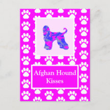 Afghan Hound Dog Kisses Silhouette Niedlich P&B