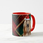 Afghan Hound Dog Lover Holiday Plaid Christmas Tasse (VorderseiteRechts)