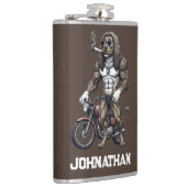 Afghan Hound Dog, muscular, tattooed, bodybuilder  Flachmann (Rechts)