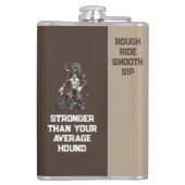 Afghan Hound Dog, muscular, tattooed, bodybuilder  Flachmann (Rückseite)