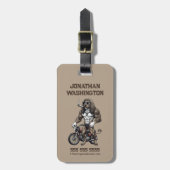 Afghan Hound Dog, muscular, tattooed, bodybuilder Gepäckanhänger (Vorderseite vertikal)