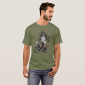 Afghan Hound Dog, muscular, tattooed, bodybuilder  T-Shirt (Vorne ganz)