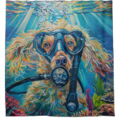 Afghan Hound Dog Scuba Diving Underwater Duschvorhang (Vorderseite)
