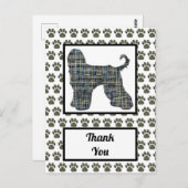 Afghan Hound Dog Silhouette Danke Postkarte (Vorne/Hinten)